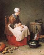 Jean Baptiste Simeon Chardin The Rubenputzerin France oil painting artist